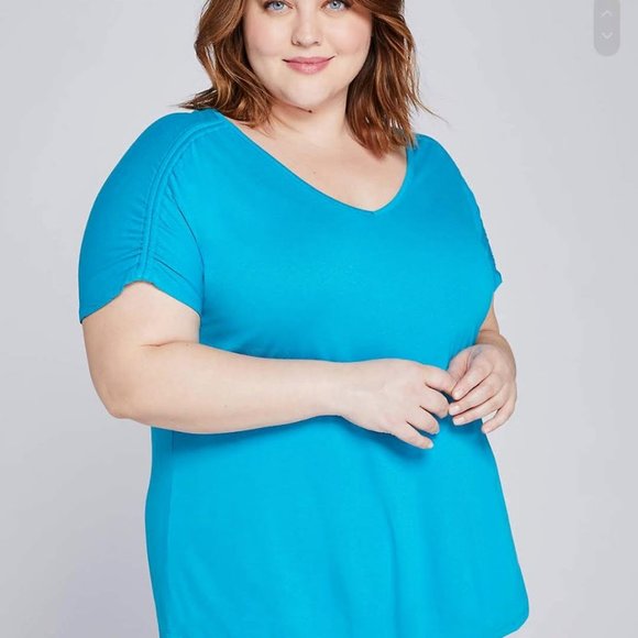 Ruched-Shoulder Tee - Picture 1 of 1